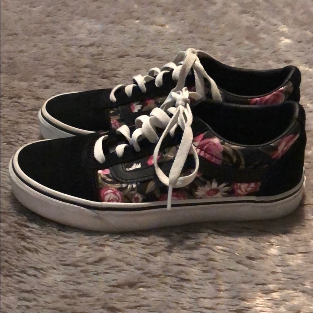 black floral vans